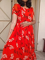 Georgette: Orange Floral