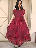 Georgette: Maroon Floral
