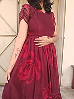 Georgette: Maroon Floral