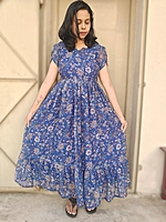 Georgette: Blue Floral