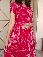 Georgette: Pink elastic sleeve