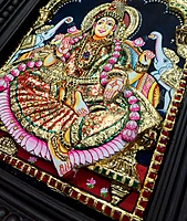 Super Embossed 3D Lakshmi Devi Tanjore Painting