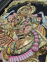 Super Embossed 3D Lakshmi Devi Tanjore Painting