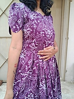 Kantha Cotton: Purple Scallop