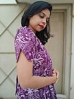 Kantha Cotton: Purple Scallop