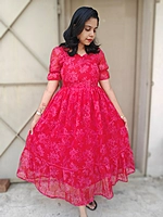 Georgette: Pink Cuff Sleeve
