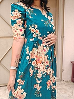 Soft Cotton: Flower Teal Blue