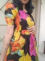 Georgette: Holi Colors Feeding dress