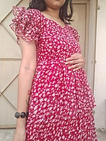 Georgette: Photoshoot Layered Frock Red (Non Feeding)