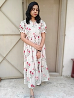 Cotton: Premium Maxi White & Floral (Non Feeding)