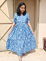 Cotton: Blue Rose Center Zip (Feeding & Non Feeding)