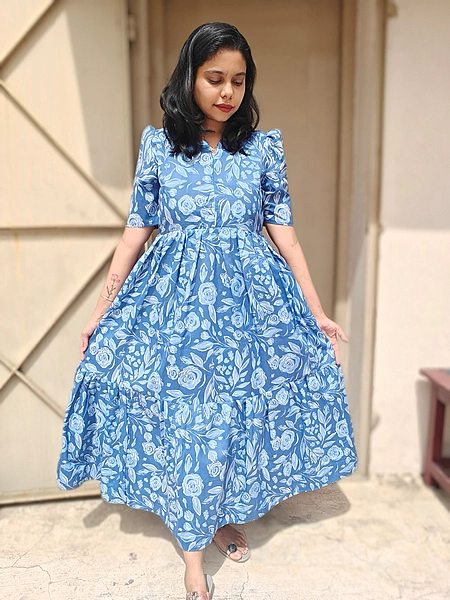 Cotton: Blue Rose Center Zip (Feeding & Non Feeding)