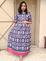 Cotton Blend: Ikkat printed dress (Feeding)
