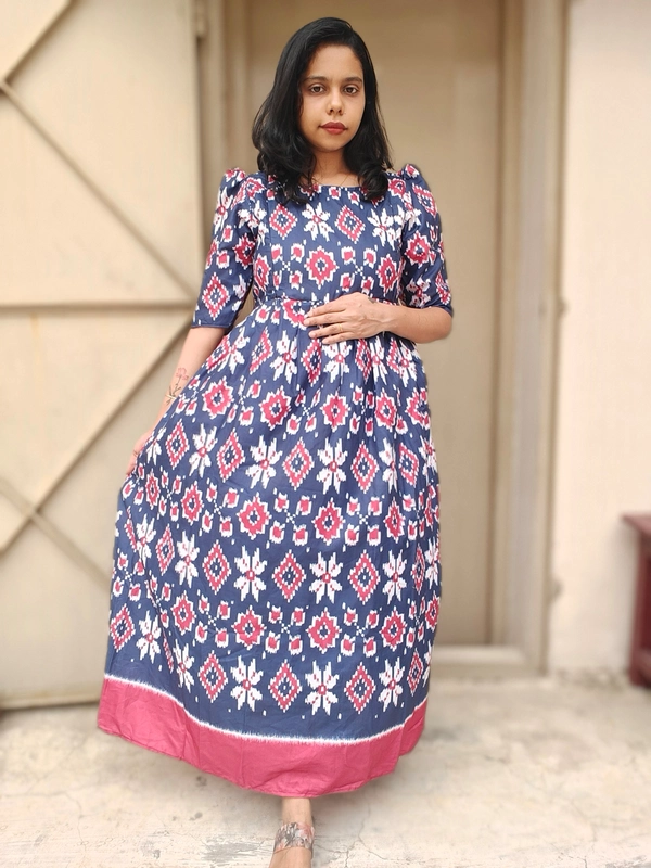 Cotton Blend: Ikkat printed dress (Feeding)