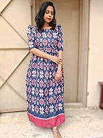 Cotton Blend: Ikkat printed dress (Feeding)