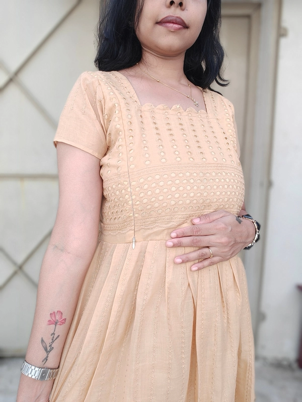 Hakkoba Cotton: Hazel Brown Dress (Feeding & Non Feeding)