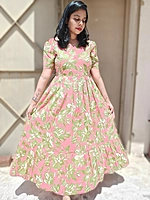Cotton: Pink 'Blush Bloom' Feeding dress