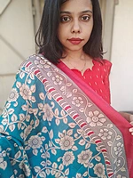 Festive Raw Silk: 'Royal Red' with dupatta (Feeding)