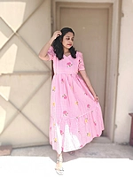 Cambric Cotton: Checks Maxi 'Pink' Feeding