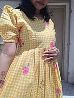 Cambric Cotton: Checks Maxi 'Yellow' Feeding