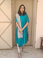 Festive Raw Silk: 3 piece Salwar Set