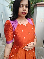 Festive: Rust Orange 'Veda' Raw silk (Feeding)