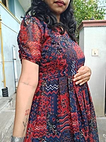 Chiffon: 'Radhima' Patch Print Non feeding dress