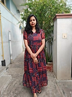 Chiffon: 'Radhima' Patch Print Non feeding dress