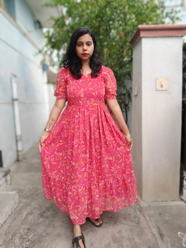 Chiffon: Pink Butta 'Roseline' Feeding Dress