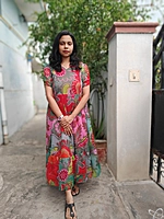 Chiffon: 'Sheetal' Multicolor Floral Feeding Dress