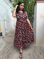Chiffon: 'Raven' Black Floral Feeding Dress