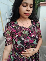 Chiffon: 'Raven' Black Floral Feeding Dress