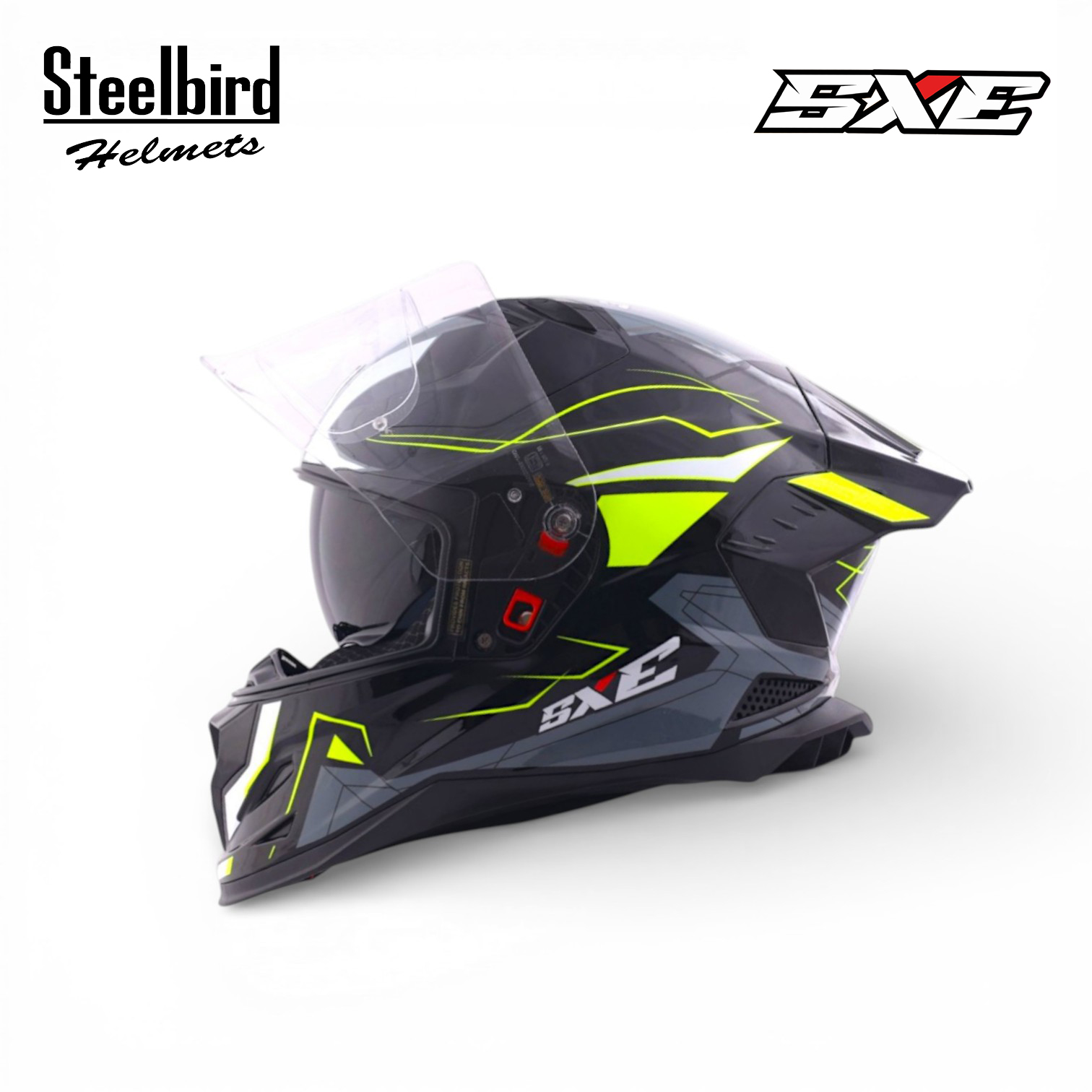 STEELBIRD SBH-61 ISS SXE RACE-X MATT BLACK/NEON C/V 600MM WITH ANTIFOG(EXLUSIVE) STEELBIRD SBH-61 ISS SXE RACE-X MATT BLACK/NEON C/V 600MM WITH ANTIFOG(EXLUSIVE)