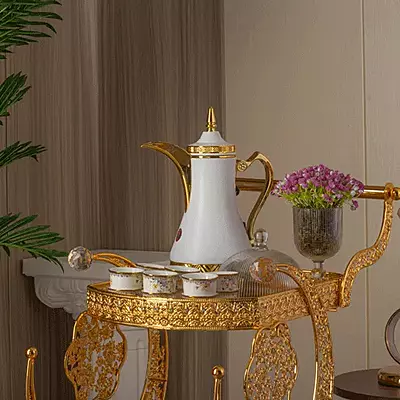 Gold and white Trolly