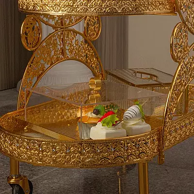 Gold and white Trolly