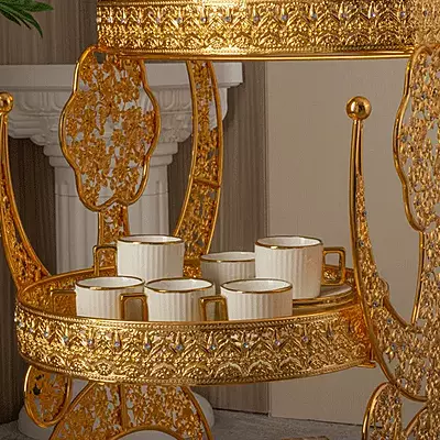 Gold and white Trolly