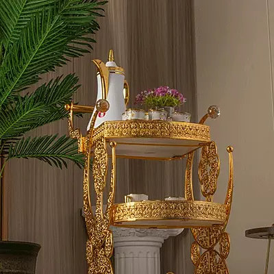 Gold and white Trolly