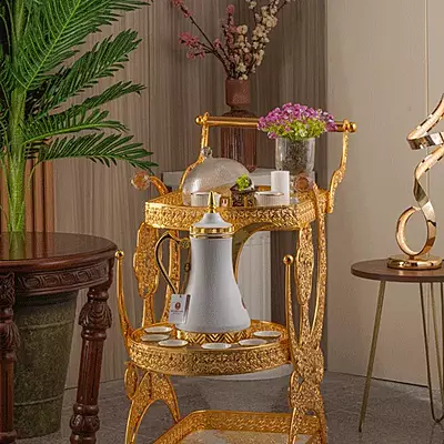Gold and white Trolly