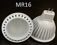 LED BULBS, MR16s, 24V AC/DC, DIMMABLE, 50X46.2MM,ALUMINUM WHITE BODY, FROSTED GLASS
