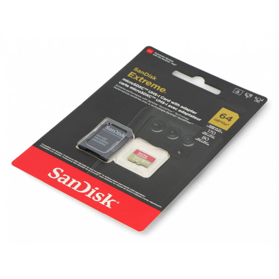 SanDisk Extreme Pro UHS I MicroSD Card 64GB 170MB/s Read, 80MB/s Write Memory Card
