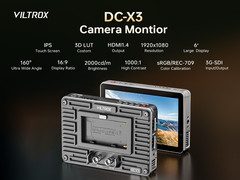 Viltrox 6″ DC-X3 Touchscreen HDMI/SDI On-Camera Monitor2000Nits
