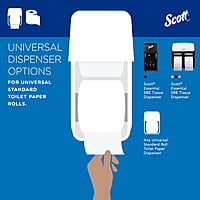 Scott Toilet Paper 100% Recycled, 2-Ply, 4.0" x 4.0", 473 Sheets/Roll - 80/Case