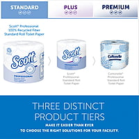 Scott Toilet Paper 100% Recycled, 2-Ply, 4.0" x 4.0", 473 Sheets/Roll - 80/Case
