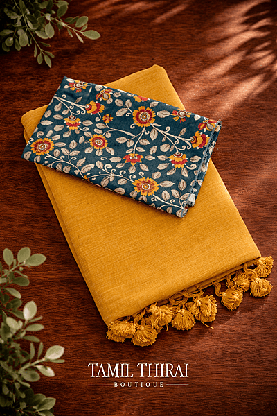 Khadi Linen Saree - Code: TT: