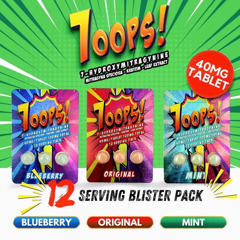 7OOPS 7-HYDROXYMITRAGYNINE 40MG PER TAB | 120MG PER PACK | 10CT BOX