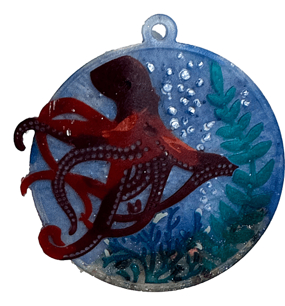 Ocean Series Resin Tree Ornament - Octopus