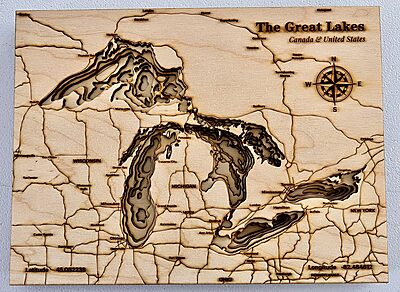 Michigan Great Lakes Multi-Layer 3D Map