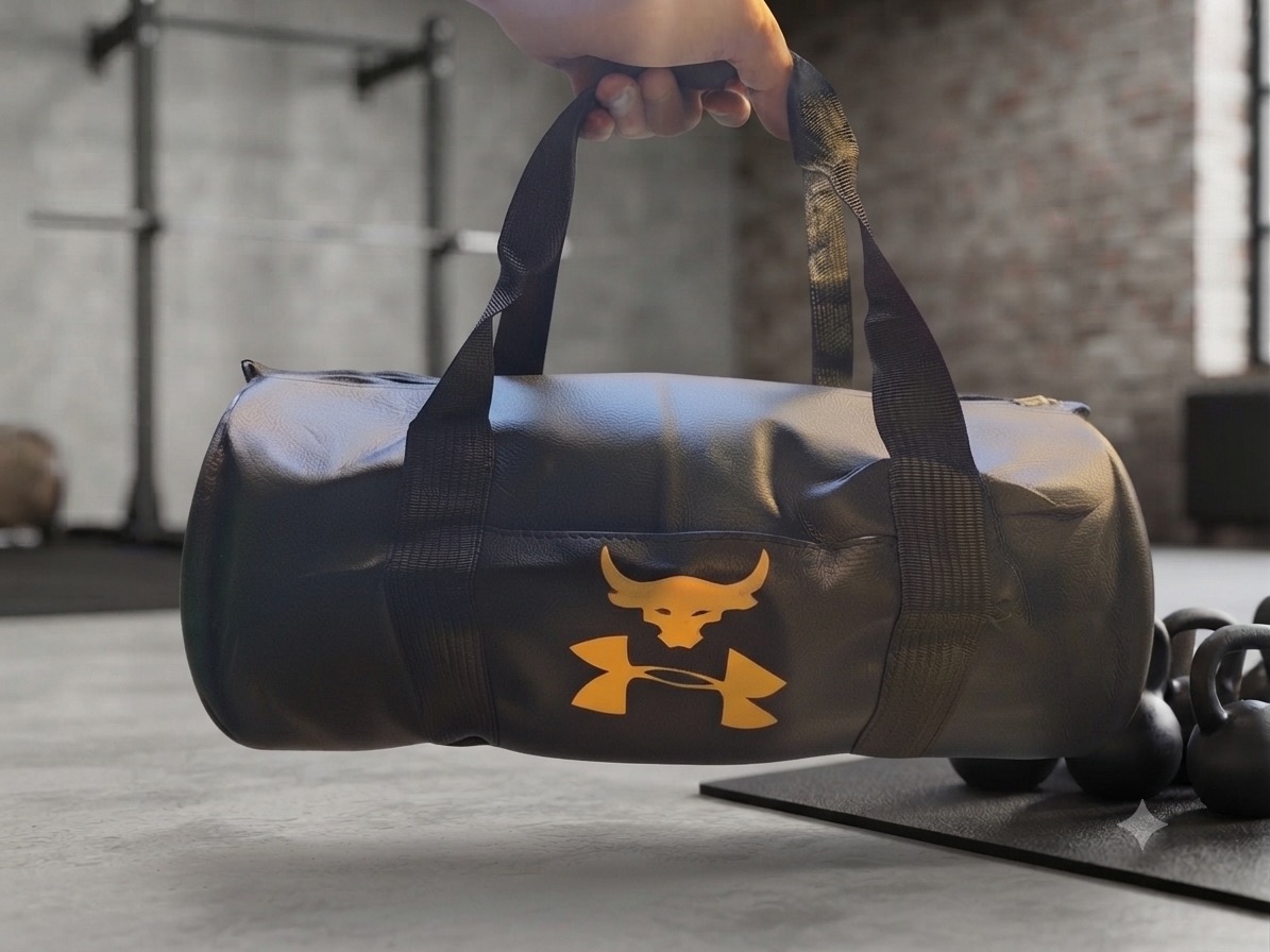 Generic Leather Cylinder Gym Bag Small | إكسسوارات رياضية حقيبة اسطوانية جلد صغيرة-One Size قياس موحد