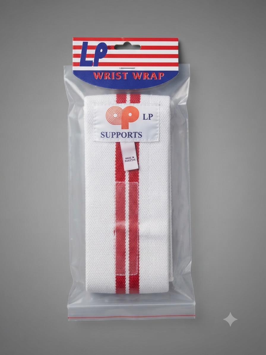 LP Supports Wrist Wraps White | إكسسوارات رياضية رباط ساعد أبيض LP-One Size قياس موحد