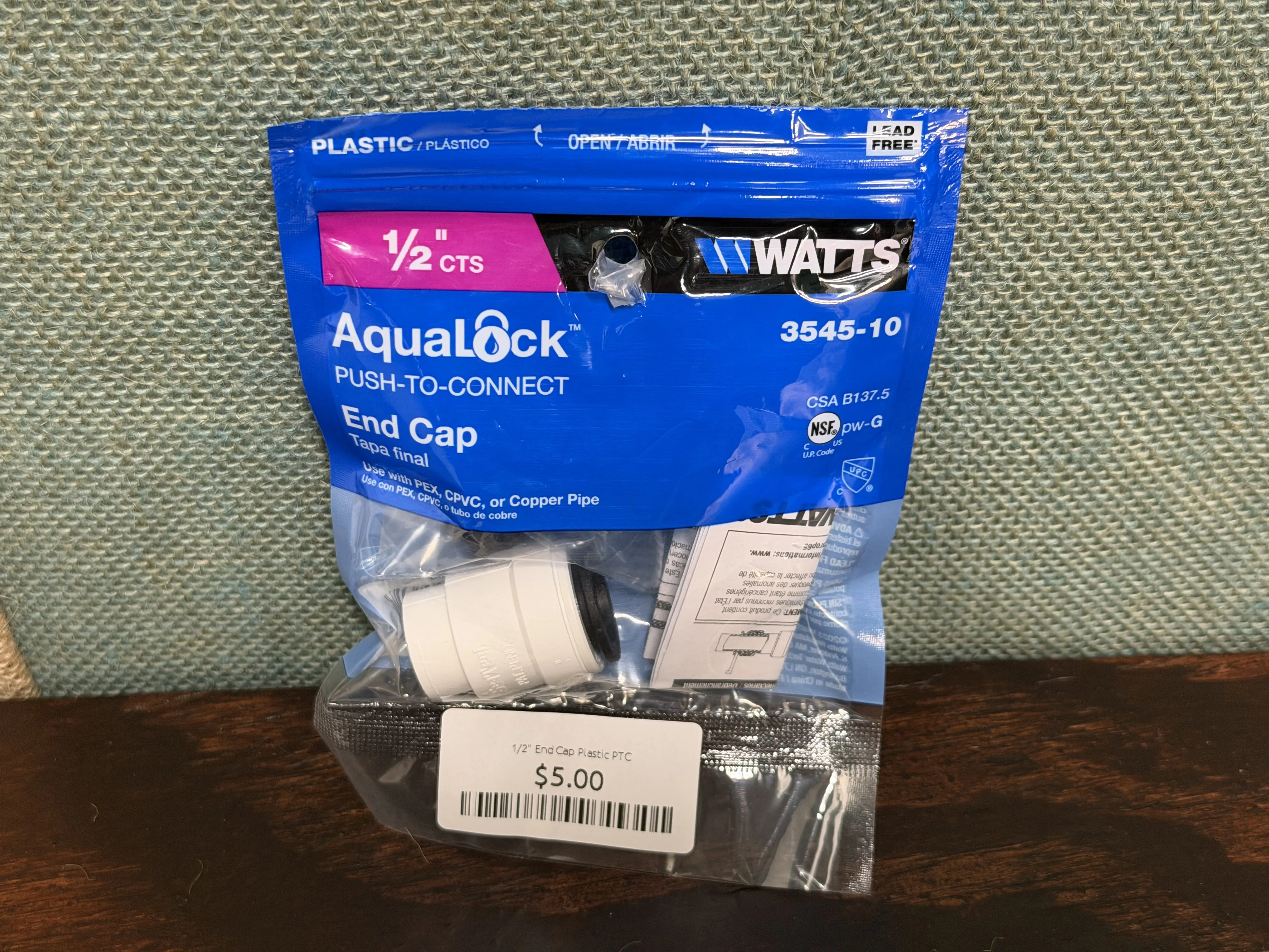 1/2" End Cap Plastic PTC